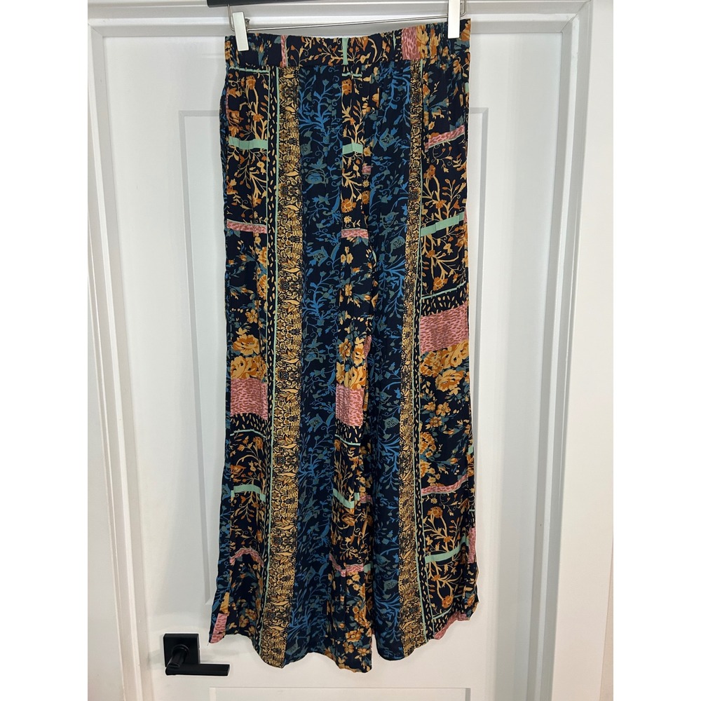 Jase Pull On Stretch Womens Floral Patchwork Wide Leg Boho Palazzo Pants Medium - Picture 4 of 8